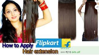 D-divine hair extension review flipkart..|| How to apply hair extension