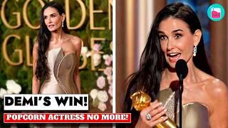 Hear Demi Moore's Moving Speech After 1st Golden Globes Win | @RumourJuice