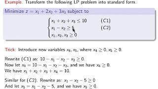 V3-01. Linear Programming, Standard form