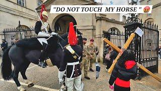 "DON'T TOUCH MY HORSE" King's Guard to a Disrespectful Man - Horse Was Unsettled After 2 Protests