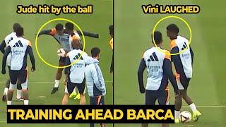 Vinicius laughed at Jude Bellingham after he got hit the ball in sensitive area during training