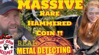 HUGE HAMMERED COIN !! Real metal detecting uk