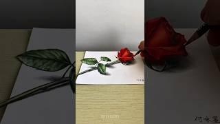 3D Rose Painting   #shorts #art