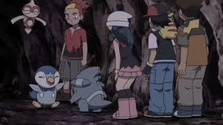 Gible uses Draco meteor to find lost Piplup in a Cave 