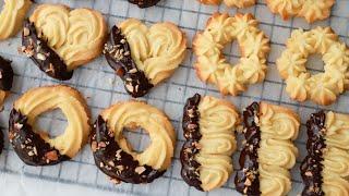 The best DANISH BUTTER COOKIES recipe + chocolate decoration