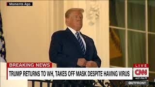 Trump returns to White House and removes mask despite having COVID