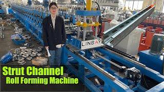 【Strut Channel】Linbay-Struct channel roll forming machine with flying cut