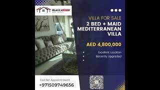 Excellent 2 Bed + Maid Villa in Mediterranean Villas #DubaiRealEstate #DubaiVillas #dubaiproperties
