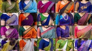  Silk Cotton Saree Blouse Designs| Beautiful Daily Wear Silk Cotton Saree Collections ️|