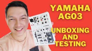 UNBOXING and TESTING of Yamaha AG03 mixing console