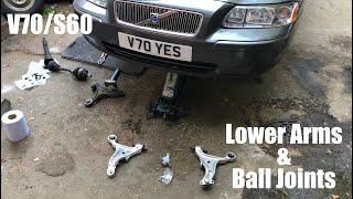 Volvo V70 S60 P2 How to replace the lower arms and ball joints - Removal guide DIY XC70