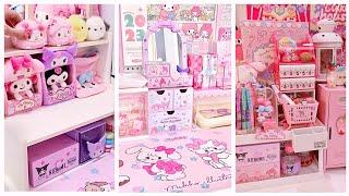 Sanrio desk makeover and decor pink stationery haul  #cindyasmr