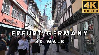 Erfurt Germany 4K 60fps walking tour | Highlights of Thuringia's Capital