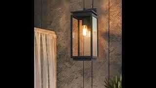 Dazuma_Wall Lights_Waterproof Rectangular Glass Black Industrial Outdoor Wall Lamp Exterior Lights