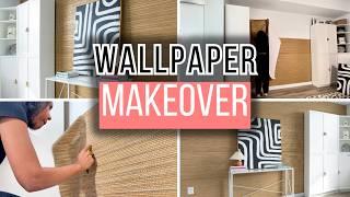 peel & stick wallpaper office upgrade + install hacks