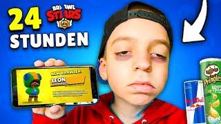 Mein kleiner Bruder MAX spielt HEIMLICH 24 STUNDEN BRAWL STARS... 