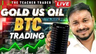 LIVE FOREX TRADING INYC SESSION I GOLD & BTC TRADING | FOREX HINDI #theteachertrader