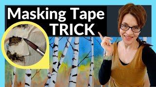 Watercolor Birch Trees Tutorial (EASY masking tape trick!)