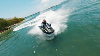 Drone Follows Miami Jetski Daniela Diaz 4k(Miami Drone Services)