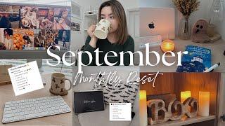 September Monthly Reset Routine | 75 soft challenge, fall tbr, fall vision board