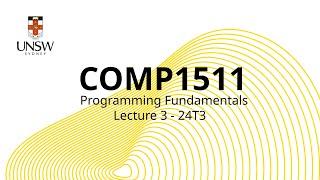 COMP1511 Week 2 Lecture 1