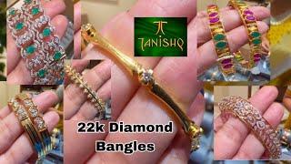 Tanishq Latest 22k 18k Diamond Bangle Designs With Price/Ruby Bangle/Diamond Bangles/Bangalore/Deeya