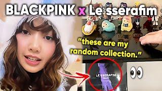 BLACKPINK Lisa shows her own copy of LE SSERAFIM "Crazy" album during livestream