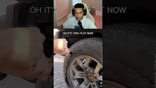 He Replaced a Tire Using 100 Rolls of Duct Tape  #comedy #funny