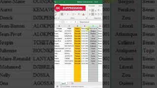 Une Astuce pour Déplacer une Colonne efficacement Excel #shorts