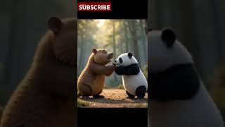 The capybara saves the panda, favors are returned #capybara #adventure #help #animation  #emotional