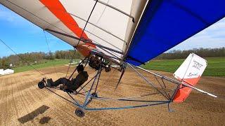 Ultralight Aircraft Flying Low Across Country Side