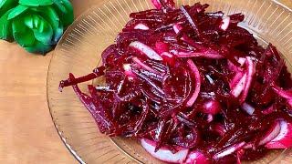 Eat in a minute! Unusually simple and delicious salad of ordinary beets!