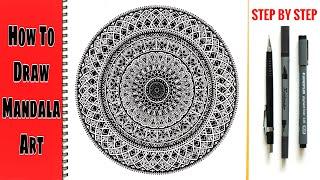 How to draw circle mandala art | Circle mandala art ideas