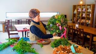 北国の冬の暮らしと雪景色｜手作りクリスマスリースとスワッグ｜カツ丼と水炊き鍋