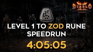 LEVEL 1 TO ZOD SPEEDRUN WORLD RECORD | 4:05:05 IGT | DIABLO 2 RESURRECTED