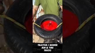 Tractor and Mower Rim / Tire Mounting Trick #howto #diy #homestead #farm #mower #tractor #wheels