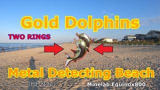 Gold Dolphin on Holden Beach, DetectorMoe #MetalDetecting, (two rings)