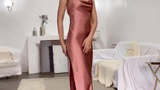 Long silk slip dress