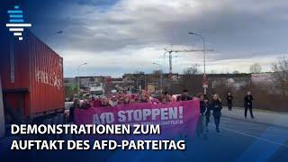 Massive Proteste gegen AfD-Wahlkampfauftakt in Halle mit Alice Weidel