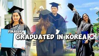 Finally graduated from Korean university! | Wearing a Saree on my Graduation day in South Korea