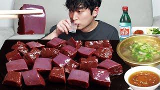 Delicious raw liver of cow! MUKBANG REALSOUND ASMR EATINGSHOW