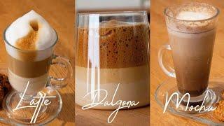 Evde yapabileceğiniz, kolay üç kahve tarifi │Dalgona│Latte│Mocha