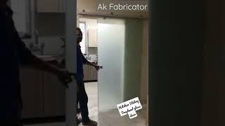 Toughend glass sliding kitchen door. ||Ak Fabricator