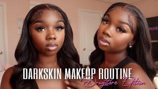 Everyday Dark skin Makeup Routine: Drugstore Edition ️ Easy to follow!