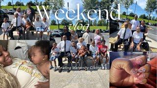 DONATING MATERNITY CLOTHES | BROWS | COOKIES | FAMILY TIME