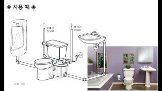 간단한화장실설치 정화조펌프 그라인더펌프장착 울티마202 그냥 바닥에 놓으면 끝 양변기포함