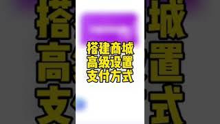 搭建商城高级设置支付方式，轻栈小程序教程