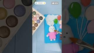 Balloon Bunny Cutest Clay Art Ever!  #youtubeshorts #diy #claycraft