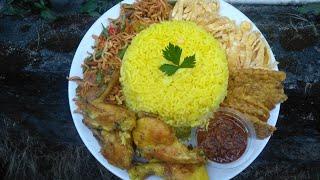 TUMPENG NASI KUNING SEDERHANA LENGKAP DENGAN LAUKNYA,  COCOK untuk ulang tahun Anak PART 1