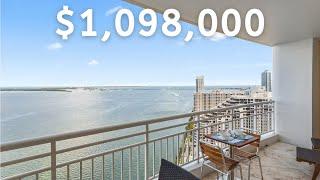 $1,098,000 BAYFRONT RENOVATED MIAMI CONDO with Stunning Water Views in Brickell Key